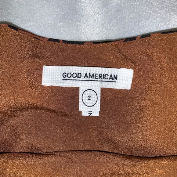 Good American cowl drape neck Leopard Print Slip Dress size 2 midi Y2K party - Picture 2 of 9